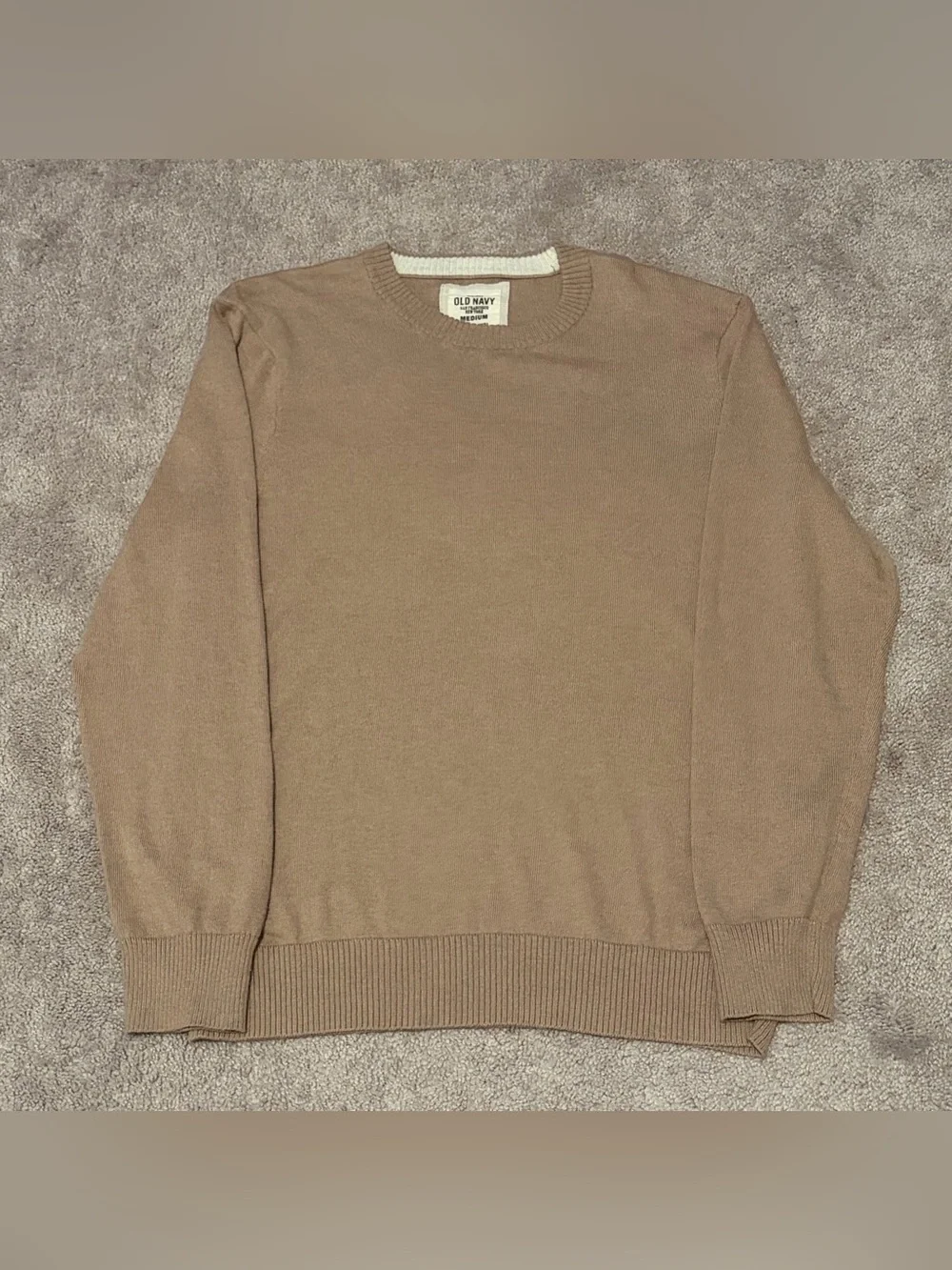 Old Navy Men’s Brown Cashmere Cotton Blend Pullover Sweater Size Medium